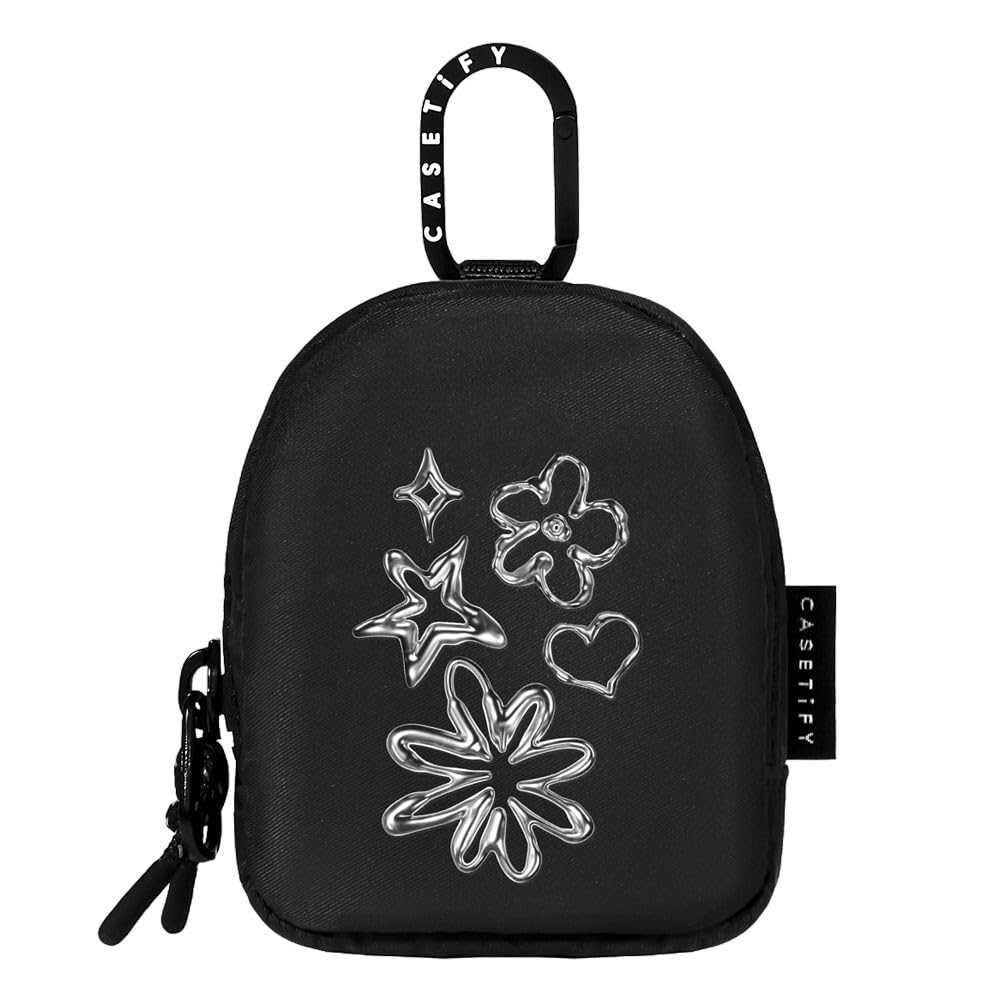 Amazon.com: CASETiFY Earbuds Pouch - Chrome Doodles - Black